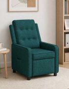 vidaXL Разтегателен стол Тъмнозелено 65 x 93 x 102 cm Текстил