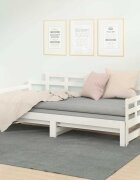 vidaXL Разтегателна кушетка бяла борово дърво масив 2x(90x190) см