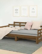 vidaXL Разтегателна кушетка меденокафява бор масив 2x(90x190) см