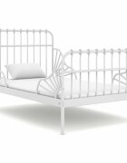 vidaXL Разтегателна рамка за легло бяла метал 80x130/200 cм