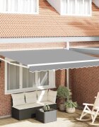 vidaXL Разтегателна рамка за сенник Бял 350 x 250 cm Алуминий