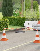 vidaXL Разтегателни трафик колчета 10 бр ABS 116-197 см