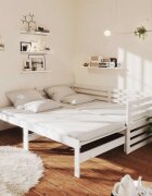 vidaXL Разтегателно дневно легло без матрак бяло 2x(90x200) см