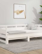 vidaXL Разтегателно дневно легло без матрак бяло 2x(90x200) см