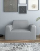 vidaXL Разтеглив калъф за фотьойл сив полиестерно жарсе