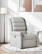vidaXL Recliner Chair Cloud Grey Fabric