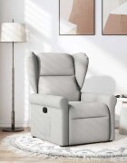 vidaXL Recliner Chair Cloud Grey Fabric