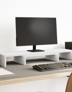 vidaXL Регулируема стойка за монитор бял 80x24x105 см инженерно дърво