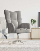 vidaXL Релакс стол светлосив кадифе