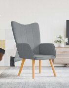 vidaXL Релакс стол светлосив текстил