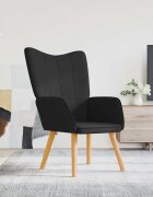 vidaXL Релаксиращ стол черен плат