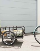 vidaXL Ремарке за колело 130x73x485 см стомана черно