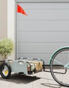 vidaXL Ремарке за колело сиво Оксфорд плат и желязо