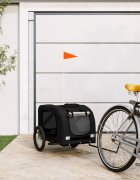 vidaXL Ремарке за колело за любимци черно Оксфорд плат и желязо
