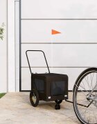 vidaXL Ремарке за колело за любимци черно Оксфорд плат и желязо