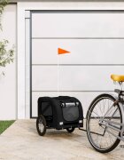 vidaXL Ремарке за колело за любимци черно Оксфорд плат и желязо