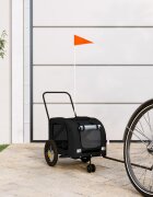 vidaXL Ремарке за колело за любимци черно Оксфорд плат и желязо