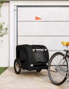 vidaXL Ремарке за колело за любимци черно Оксфорд плат и желязо