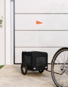 vidaXL Ремарке за колело за любимци черно Оксфорд плат и желязо