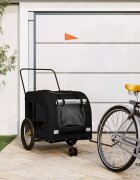 vidaXL Ремарке за колело за любимци черно Оксфорд плат и желязо