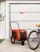 vidaXL Ремарке за колело за любимци оранжев черен Оксфорд плат желязо