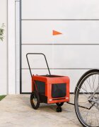 vidaXL Ремарке за колело за любимци оранжев черен Оксфорд плат желязо