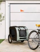 vidaXL Ремарке за колело за любимци сив и черен Оксфорд плат и желязо