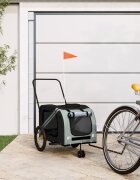 vidaXL Ремарке за колело за любимци сив и черен Оксфорд плат и желязо