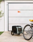 vidaXL Ремарке за колело за любимци сив и черен Оксфорд плат и желязо