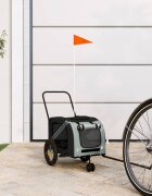 vidaXL Ремарке за колело за любимци сив и черен Оксфорд плат и желязо
