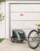 vidaXL Ремарке за колело за любимци сив Оксфорд плат и желязо