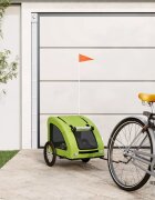 vidaXL Ремарке за колело за любимци зелен Оксфорд плат и желязо