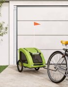 vidaXL Ремарке за колело за любимци зелен Оксфорд плат и желязо
