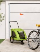 vidaXL Ремарке за колело за любимци зелен Оксфорд плат и желязо