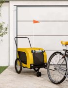 vidaXL Ремарке за колело за любимци жълт и черен Оксфорд плат и желязо