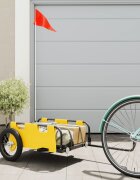 vidaXL Ремарке за колело жълто Оксфорд плат и желязо