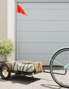 vidaXL Ремарке за велосипед черно 122x53x28 см желязо