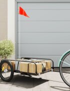 vidaXL Ремарке за велосипед черно 135x70x37 см желязо