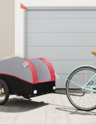 vidaXL Ремарке за велосипед черно и червено 45 кг желязо