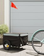 vidaXL Ремарке за велосипед черно и сиво 30 кг желязо