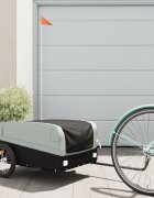 vidaXL Ремарке за велосипед черно и сиво 45 кг желязо