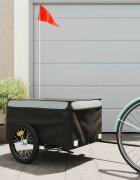 vidaXL Ремарке за велосипед черно и сиво 45 кг желязо