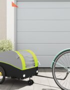 vidaXL Ремарке за велосипед черно и зелено 30 кг желязо