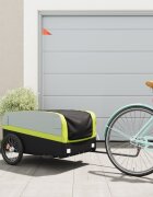 vidaXL Ремарке за велосипед черно и зелено 45 кг желязо