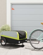 vidaXL Ремарке за велосипед черно и зелено 45 кг желязо