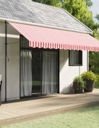 vidaXL Replacement Fabric for Awning Valance Red and White Stripe 45 m - Untranslated
