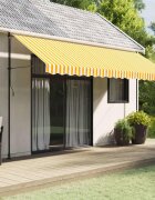 vidaXL Replacement Fabric for Awning Valance Yellow and White Stripe 45 m - Untranslated