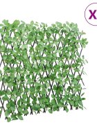 vidaXL Решетка от изкуствен бръшлян разширяема 5 бр зелена 180x65 см