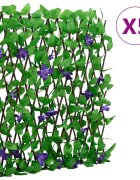 vidaXL Решетка от изкуствен бръшлян разширяема 5 бр зелена 180x70 см