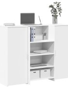 vidaXL Рецепционно бюро бяло 135x50x1035 см инженерно дърво